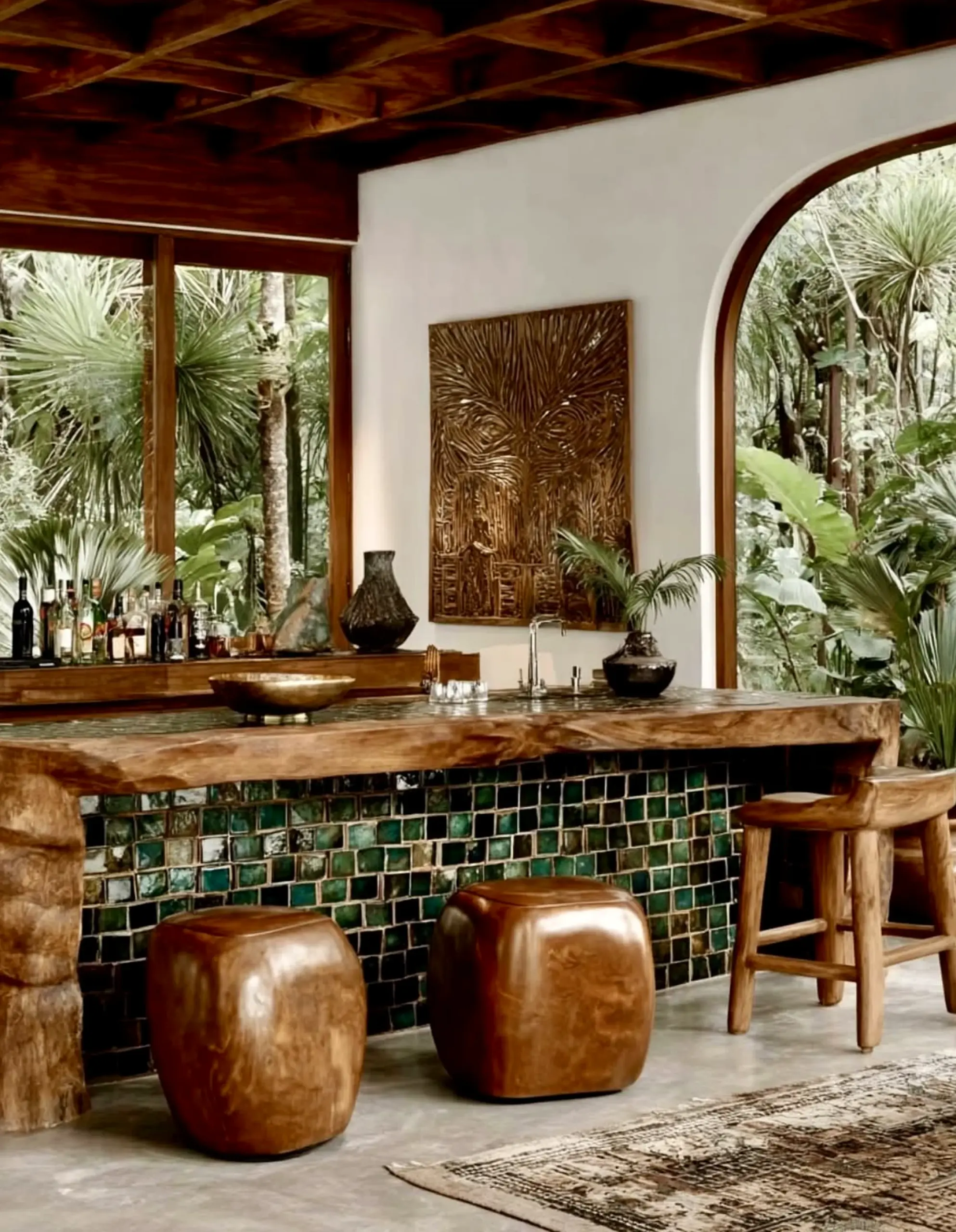 Balanced stone path introduces rhythm into the arrangement, keeping the atmosphere open and lived-in.