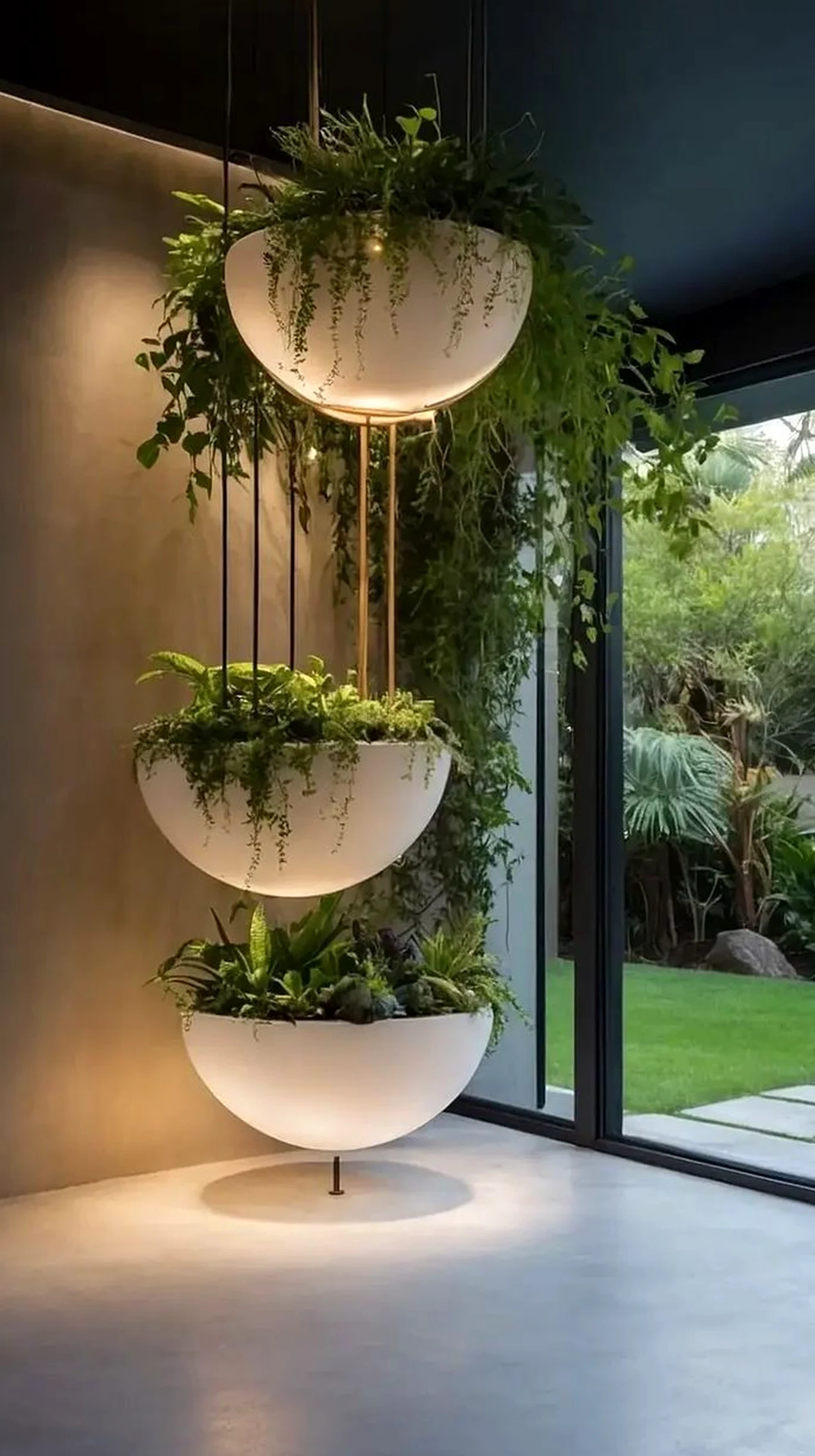 Earthy garden border adds focus across the entry, giving the decor a finish that feels pleasantly composed.