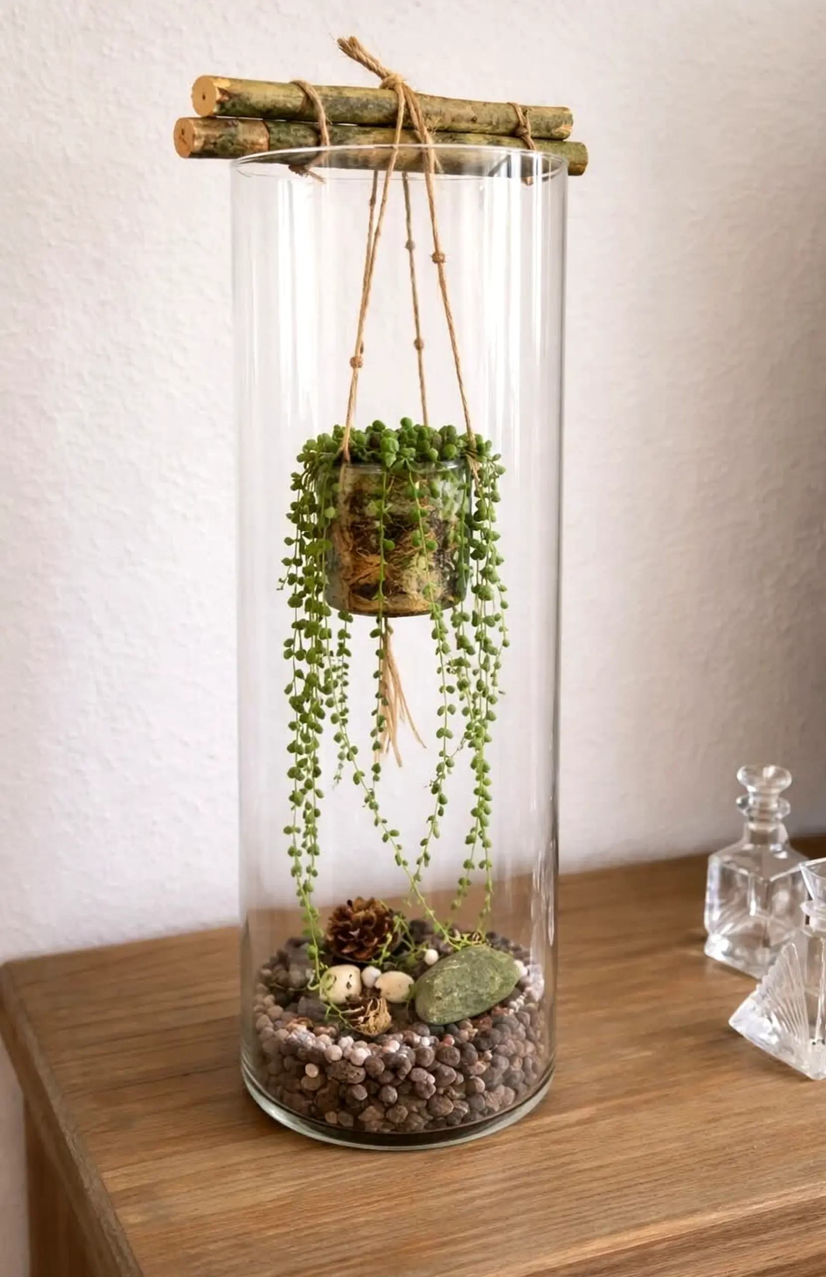 Warm balcony scene anchors the garden edge with depth, giving the view a mood that feels open and lived-in.