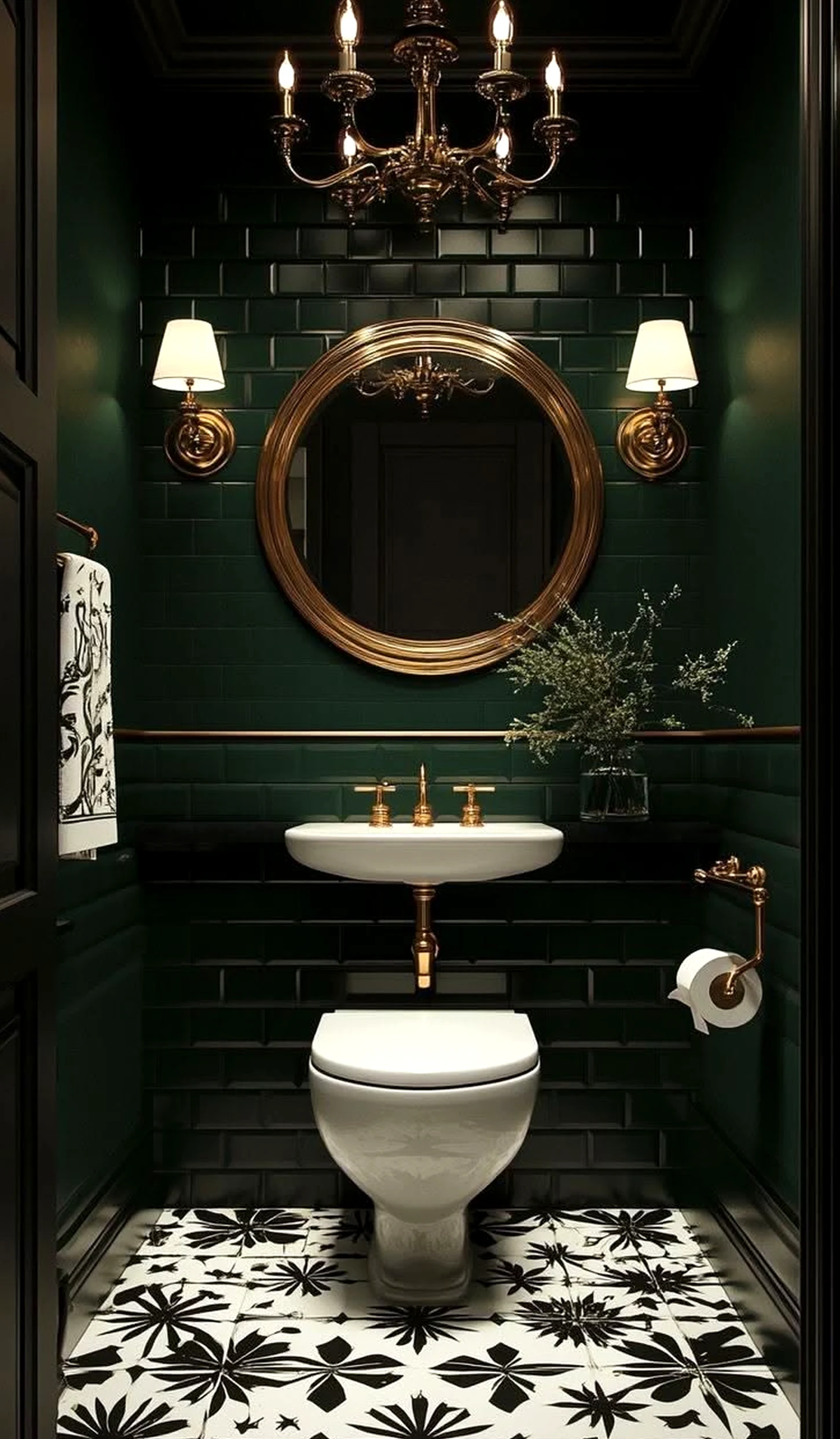 Colorful sink area anchors the wall with clarity, giving the view a mood that feels quietly finished.