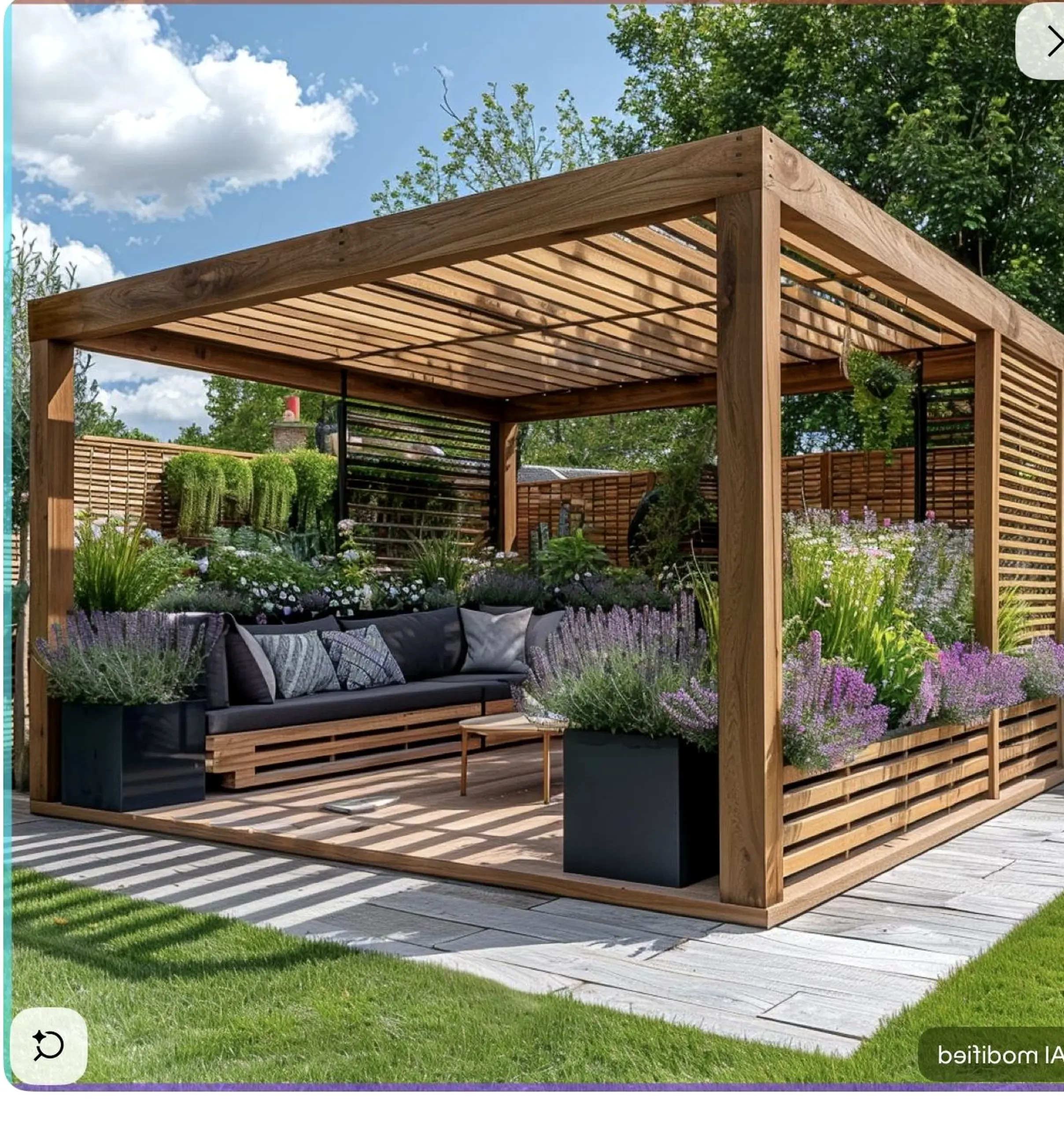 Warm greenhouse corner brings focus to the outdoor space, creating a mood that feels fresh and intentional.
