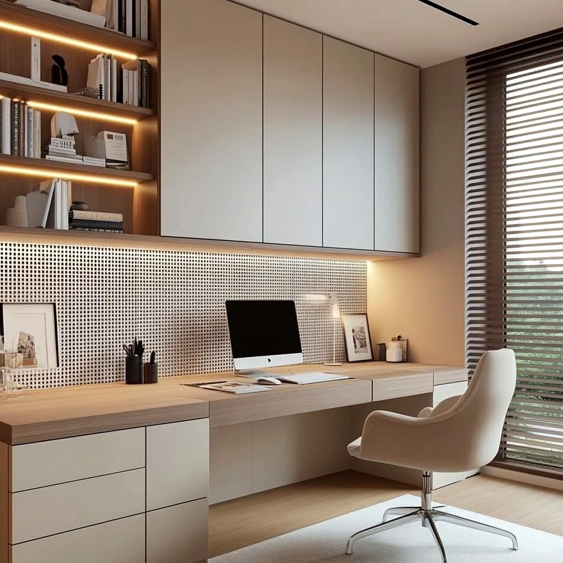 Bright kitchen nook brings a useful note of comfort, making the view feel visually grounded.