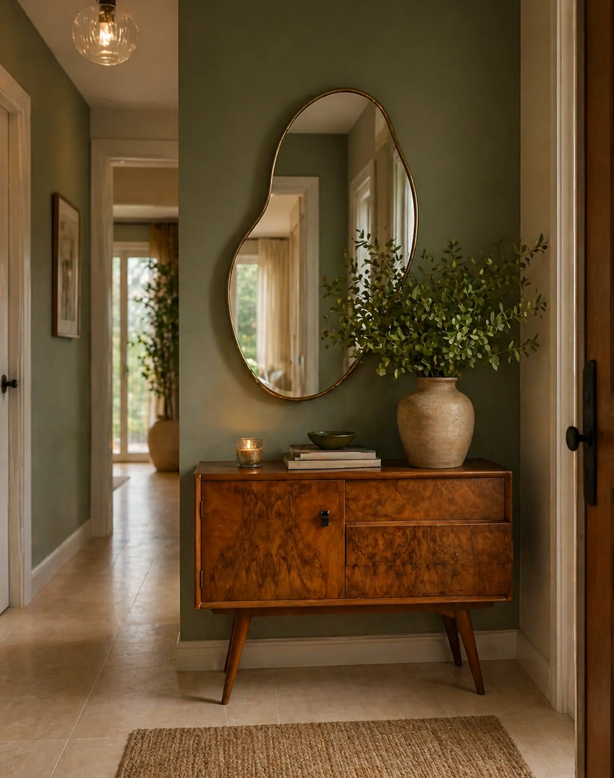 Leafy balcony scene brings a useful note of charm, making the entry feel settled and welcoming.