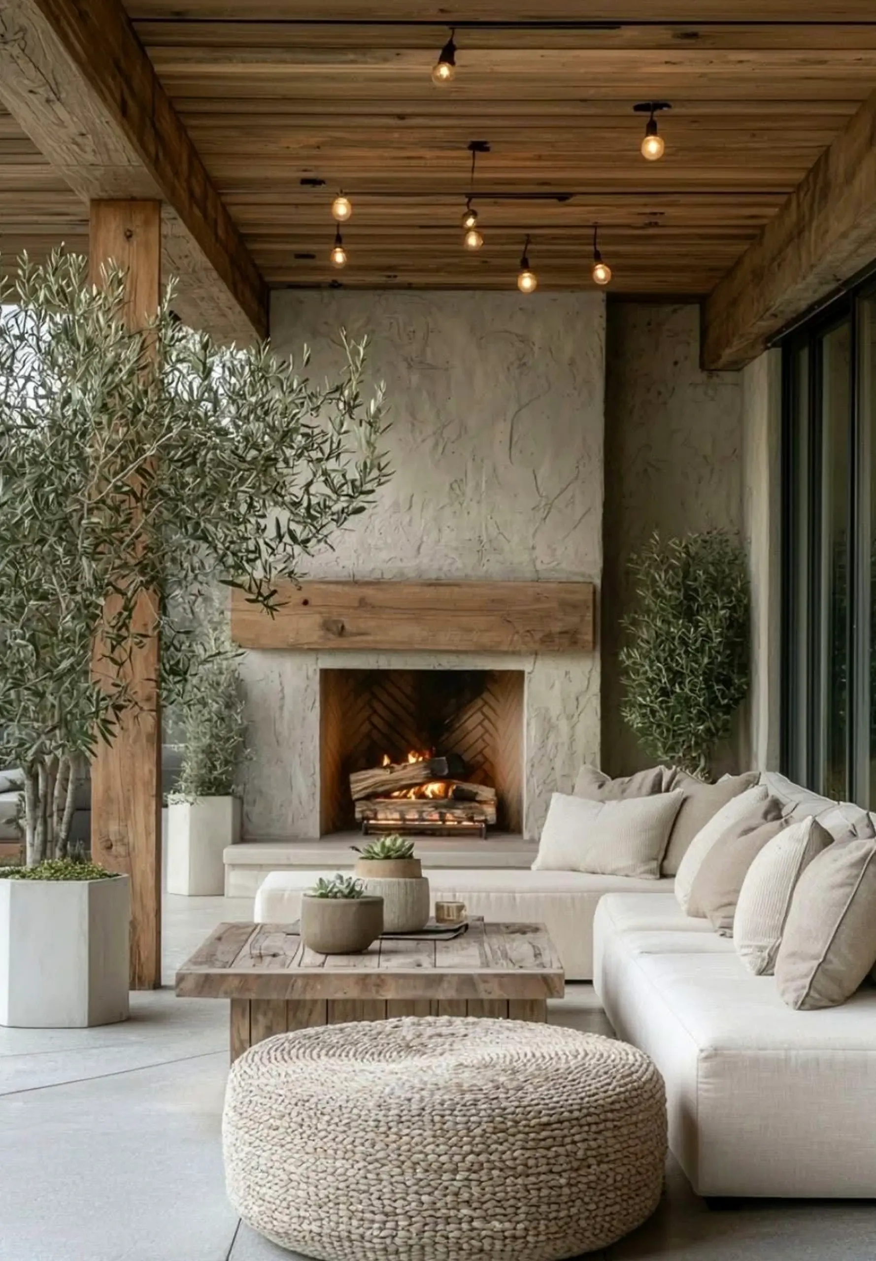 Colorful fireplace area brings comfort to the sitting area, creating a mood that feels ready for quiet use.