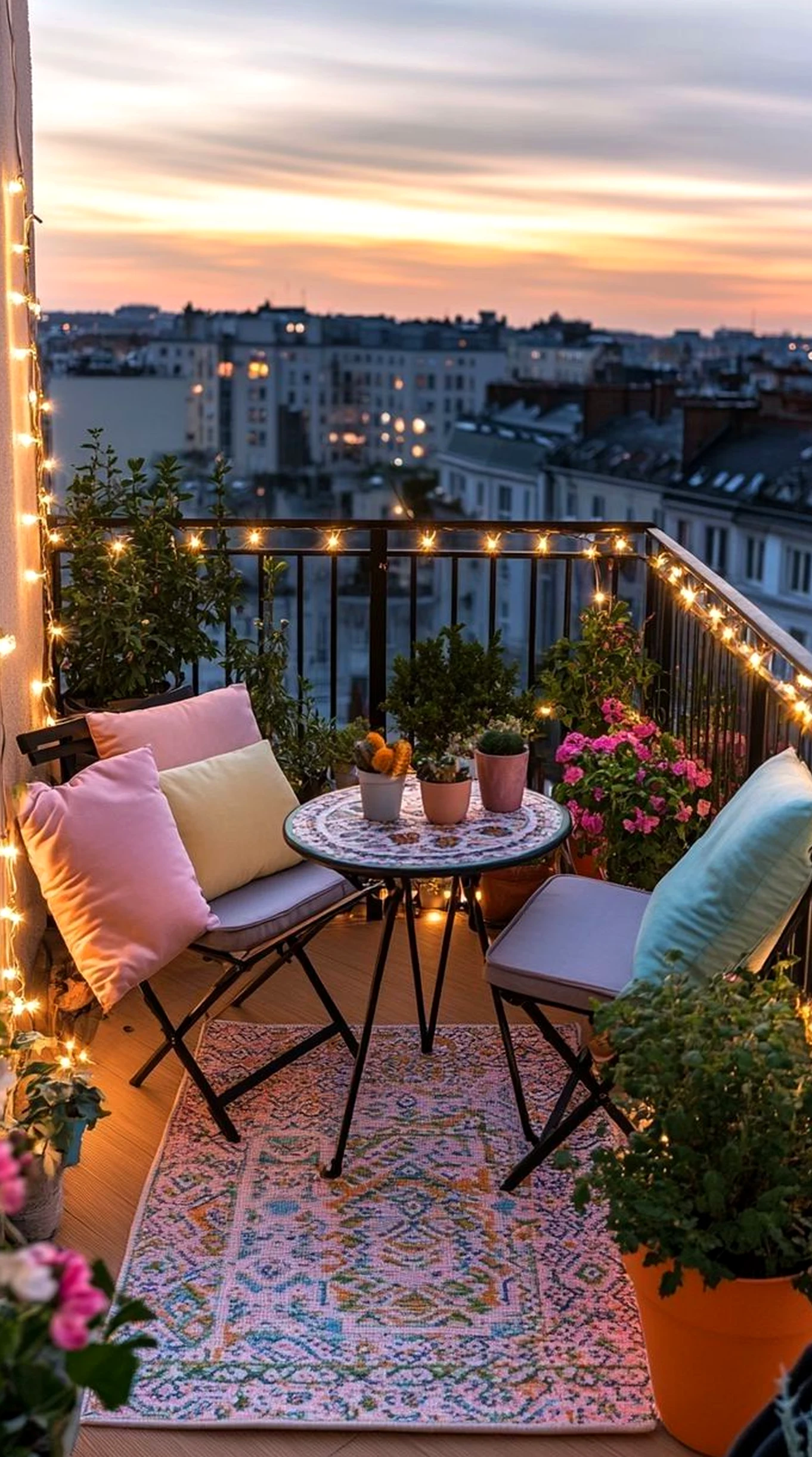 Compact kitchen nook draws attention to clarity while the outdoor space stays visually grounded.