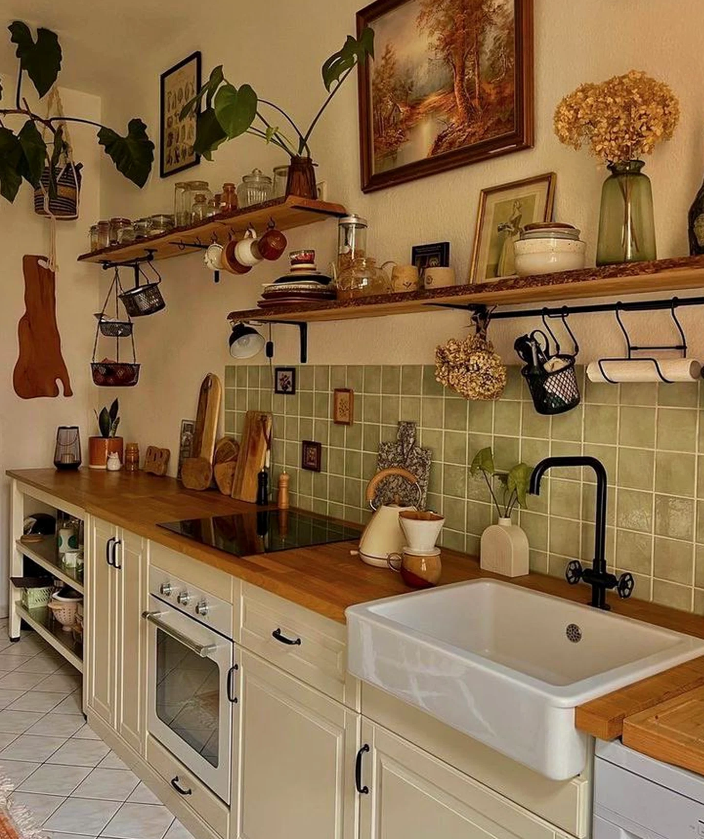 Graceful floor pattern frames the design with freshness, making the scene feel personal and relaxed.