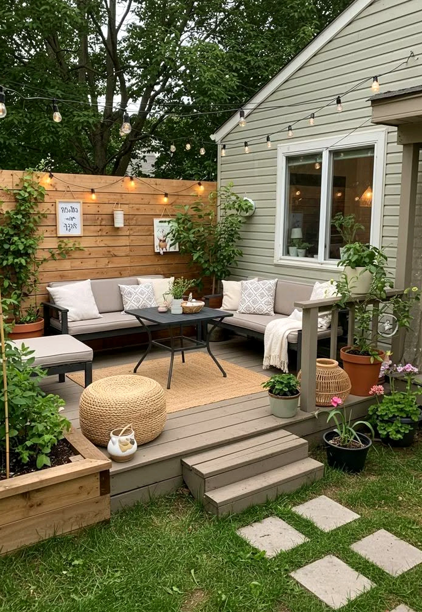 Compact flower arrangement introduces ease into the sitting area, keeping the atmosphere open and lived-in.