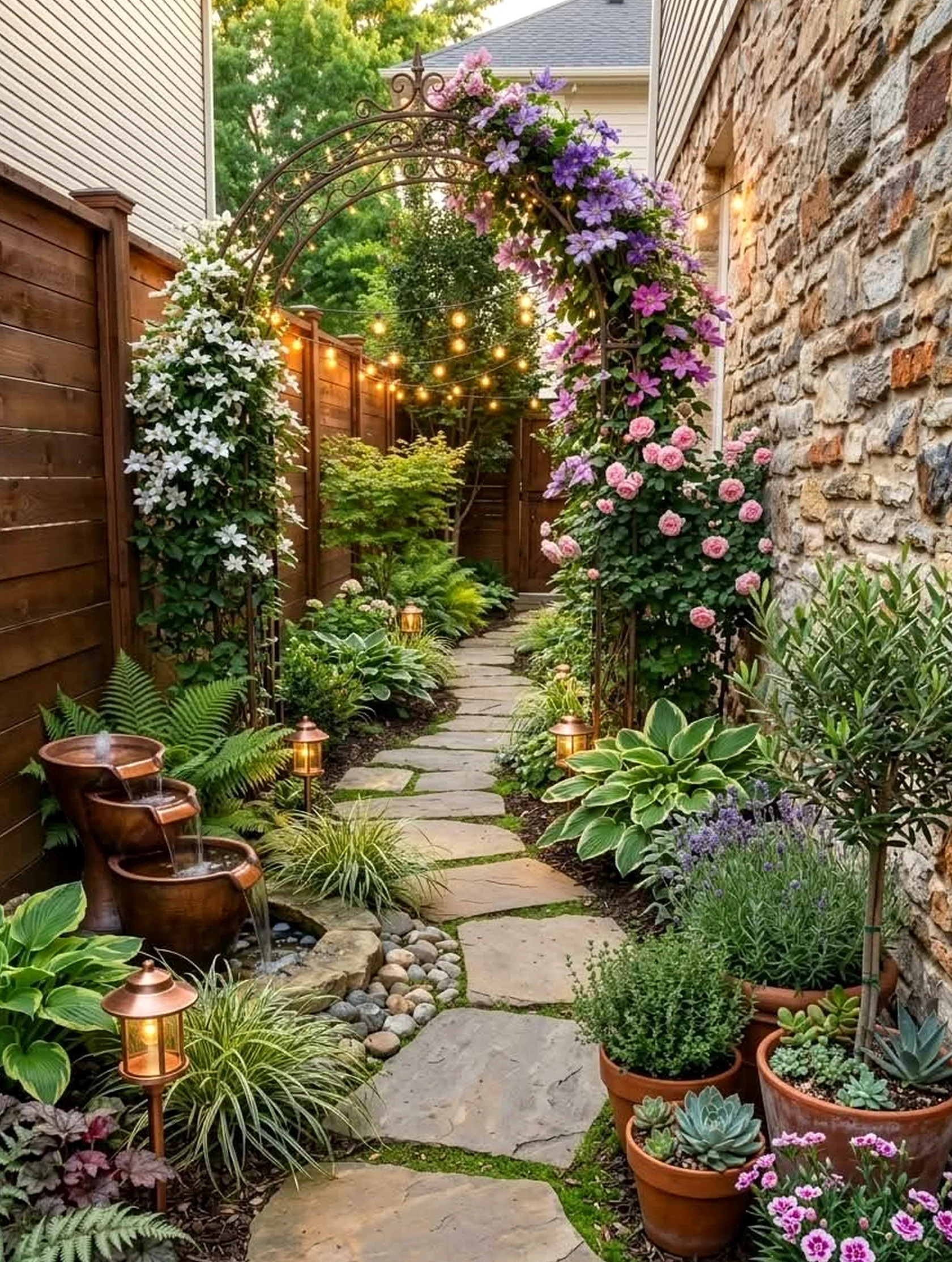 Cozy stair landing draws attention to detail while the setting stays quietly finished.