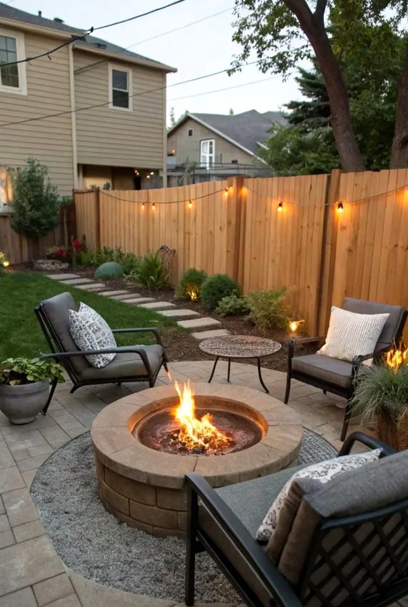 Colorful stone path adds clarity across the entry, giving the decor a finish that feels fresh and intentional.