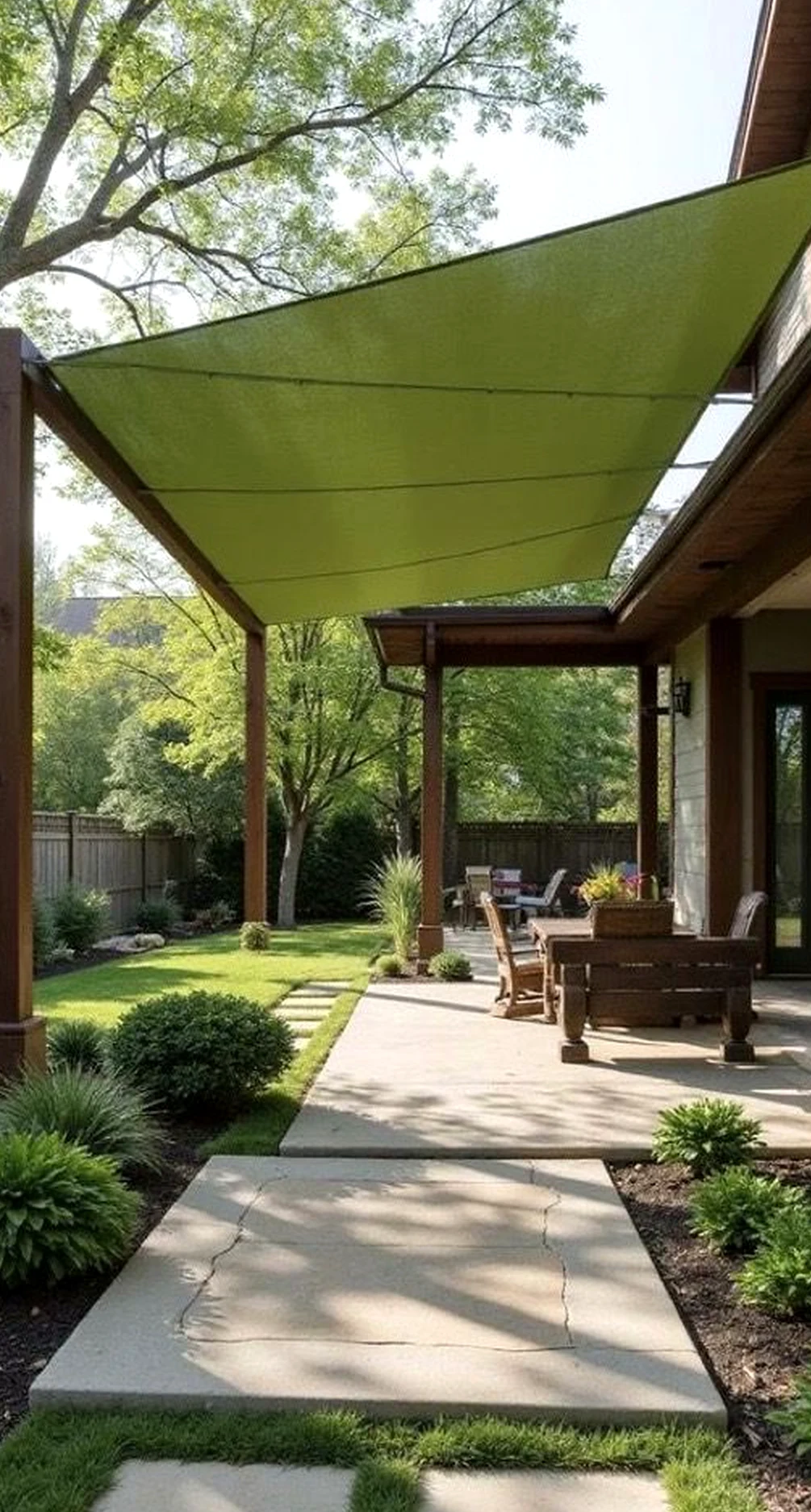 Layered garden seating introduces charm into the backdrop, keeping the atmosphere warm without clutter.