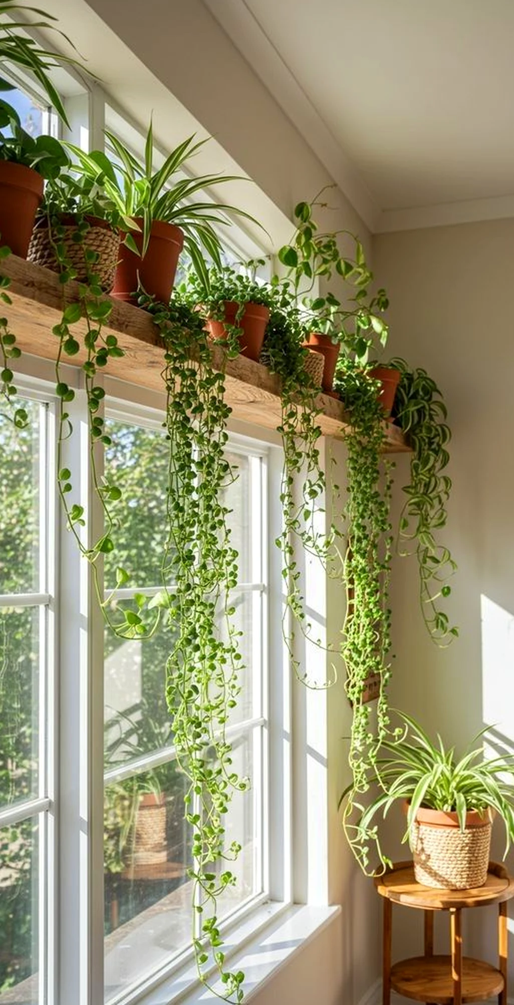 Layered garden seating introduces order into the room, keeping the atmosphere easy to enjoy.