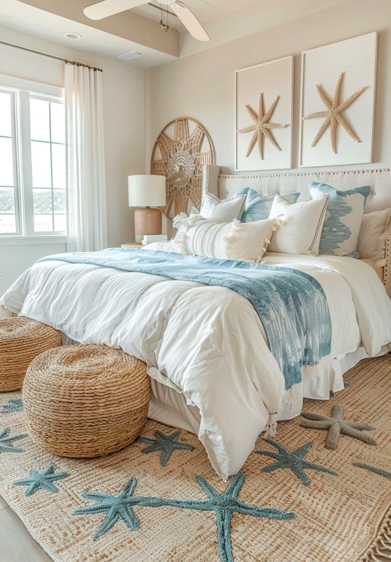 Graceful floor pattern brings focus to the composition, creating a mood that feels bright but not busy.