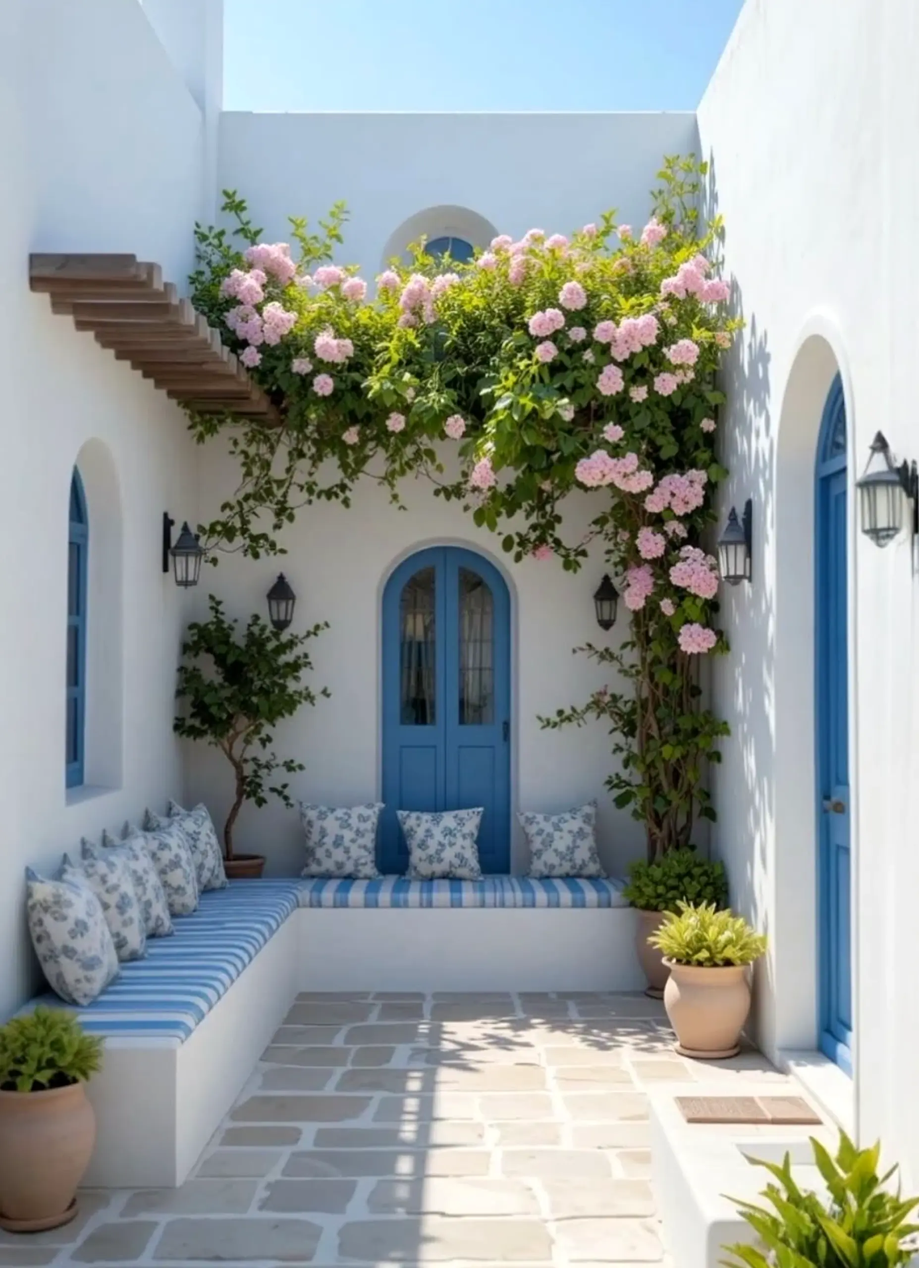 Sunny linen bedding introduces order into the backdrop, keeping the atmosphere ready for quiet use.
