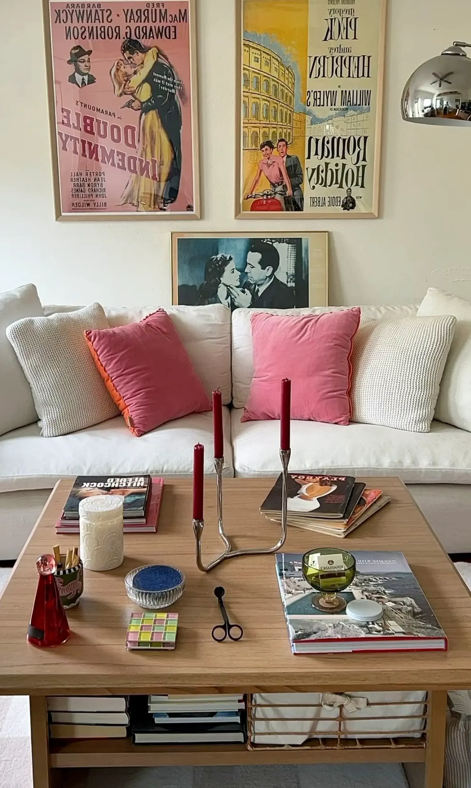 Fresh entry console brings a useful note of contrast, making the sitting area feel ready for quiet use.
