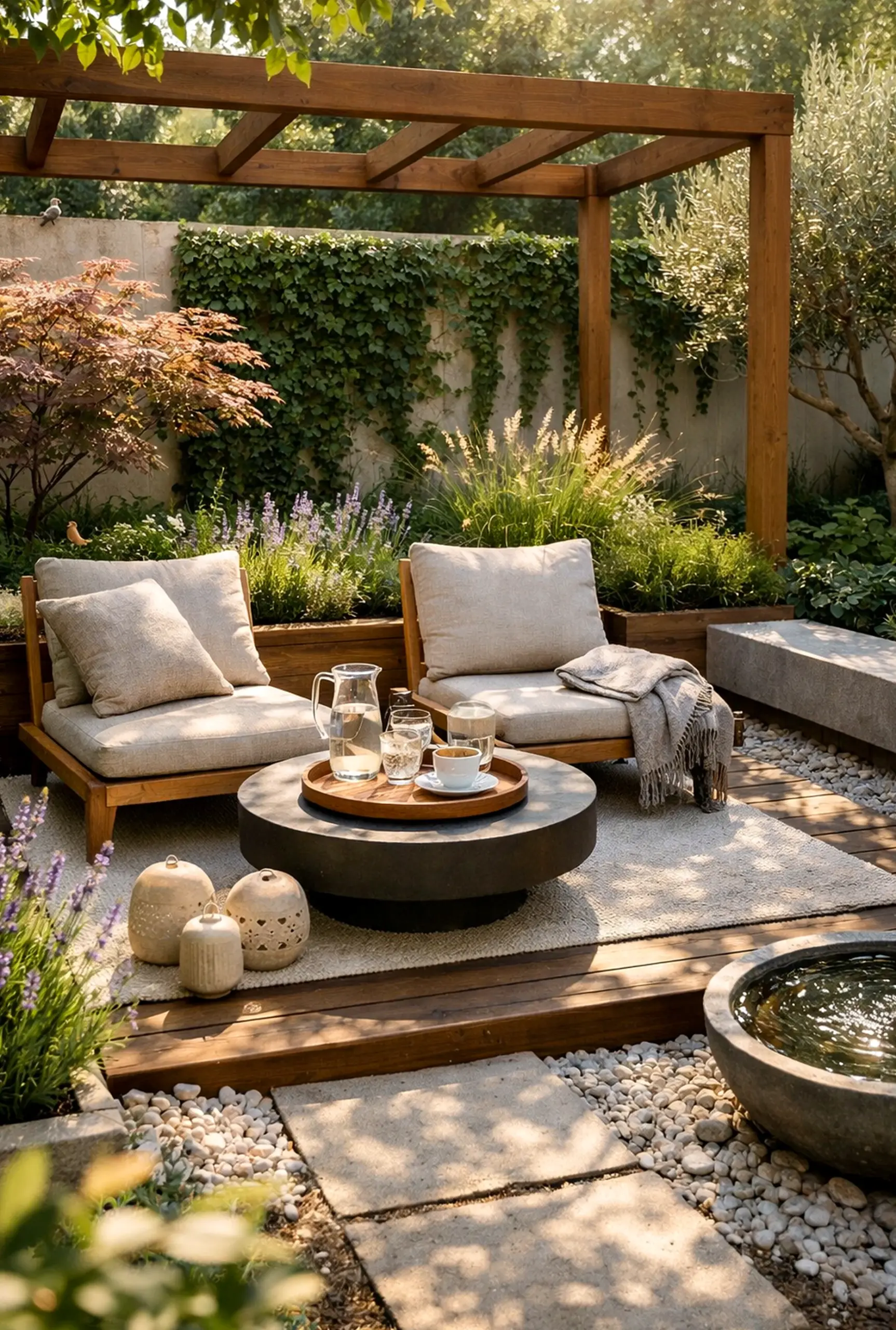 Natural soft sofa brings a useful note of movement, making the design feel ready for quiet use.