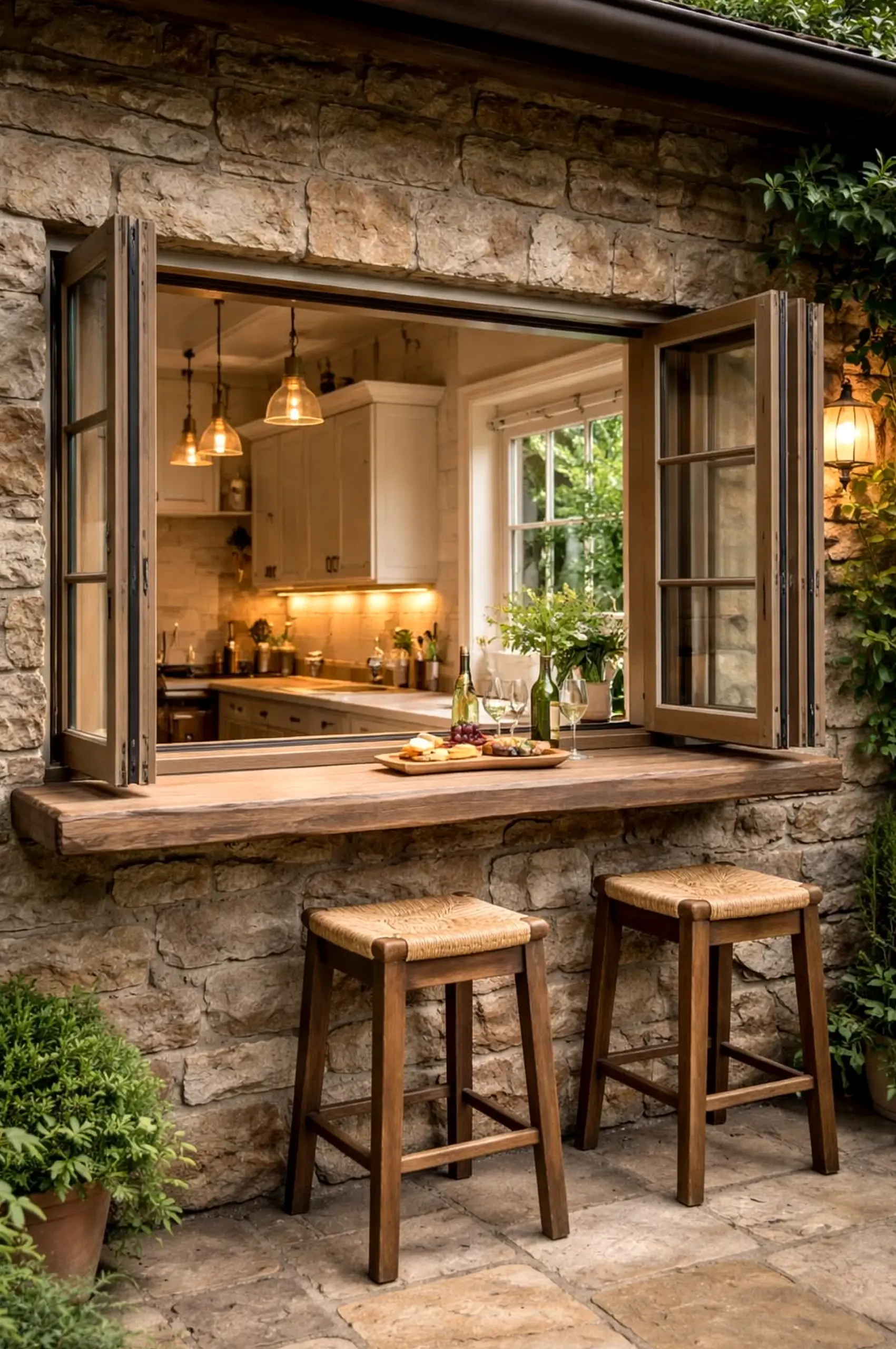 Warm garden border brings rhythm to the view, creating a mood that feels visually grounded.