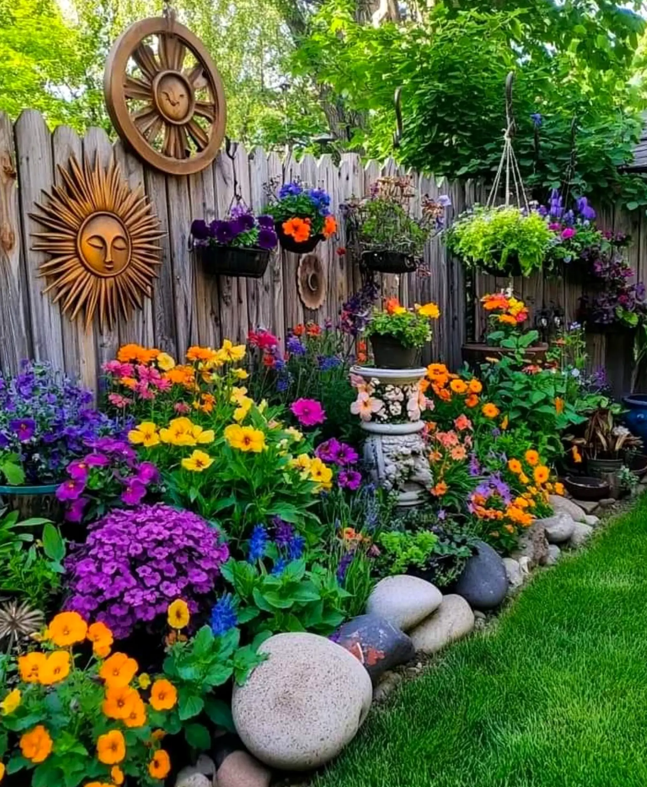 Crisp wall niche frames the outdoor space with shape, making the scene feel open and lived-in.